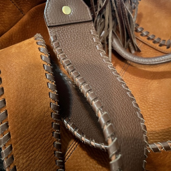 Hobo Sheila Large Satchel Henna Honey Brown Pebble Leather Tote Bag - Picture 8 of 15